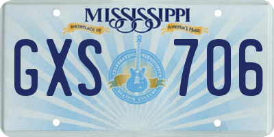 MS license plate GXS706