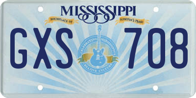 MS license plate GXS708