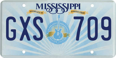 MS license plate GXS709