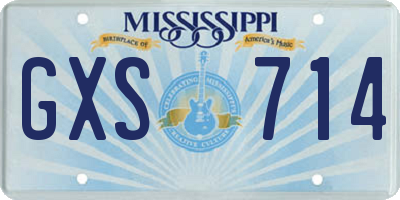 MS license plate GXS714
