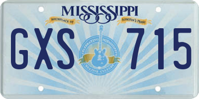 MS license plate GXS715
