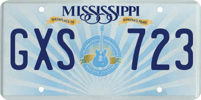 MS license plate GXS723