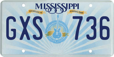 MS license plate GXS736