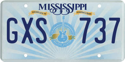 MS license plate GXS737