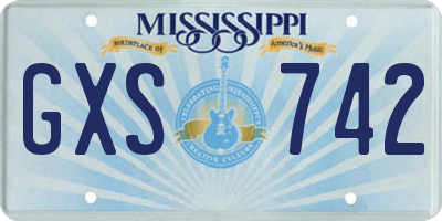 MS license plate GXS742