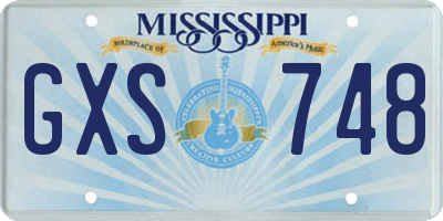 MS license plate GXS748