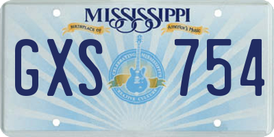 MS license plate GXS754