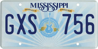 MS license plate GXS756