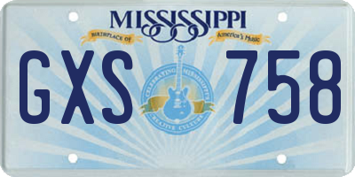 MS license plate GXS758