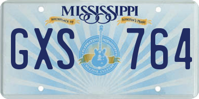 MS license plate GXS764