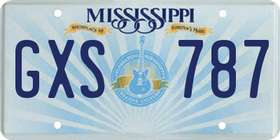 MS license plate GXS787