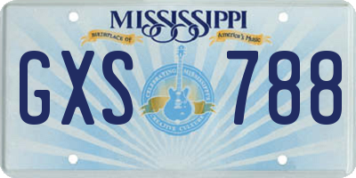 MS license plate GXS788