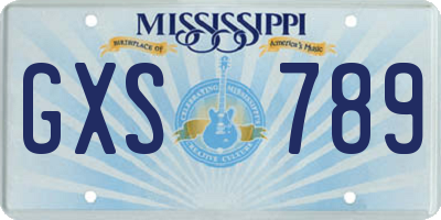 MS license plate GXS789