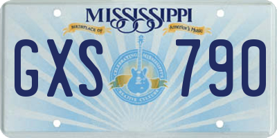MS license plate GXS790