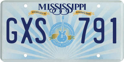 MS license plate GXS791