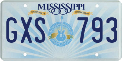 MS license plate GXS793