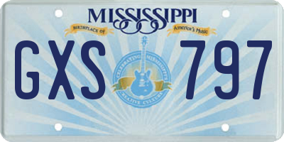 MS license plate GXS797