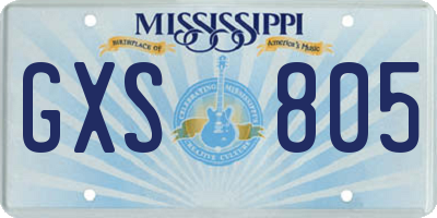 MS license plate GXS805