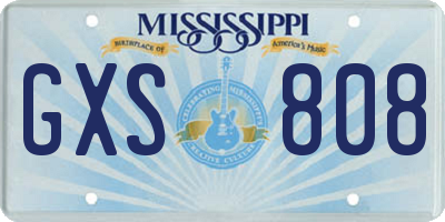 MS license plate GXS808