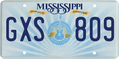 MS license plate GXS809