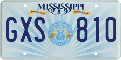 MS license plate GXS810