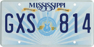 MS license plate GXS814
