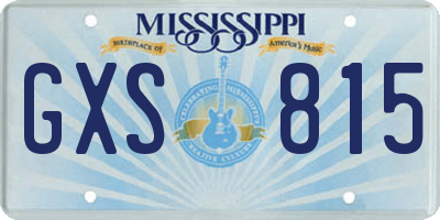 MS license plate GXS815