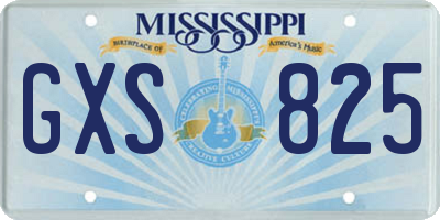 MS license plate GXS825