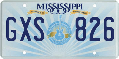 MS license plate GXS826
