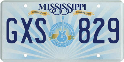 MS license plate GXS829