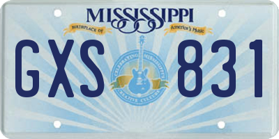 MS license plate GXS831