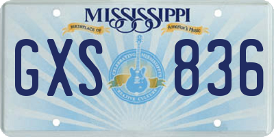 MS license plate GXS836