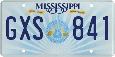 MS license plate GXS841