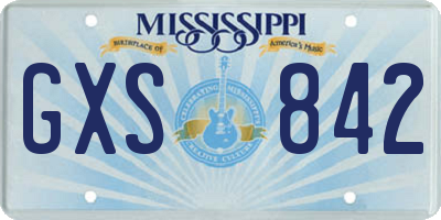 MS license plate GXS842