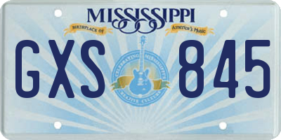 MS license plate GXS845