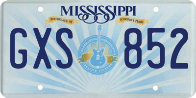 MS license plate GXS852