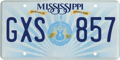 MS license plate GXS857