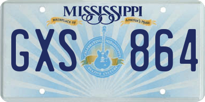 MS license plate GXS864