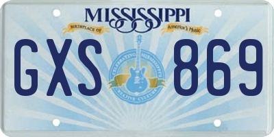 MS license plate GXS869