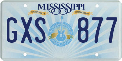 MS license plate GXS877