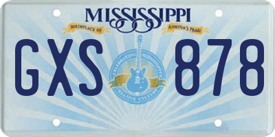 MS license plate GXS878