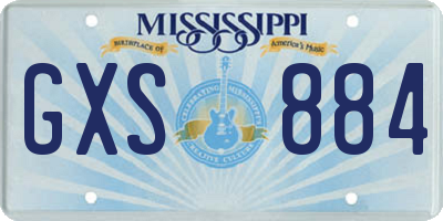 MS license plate GXS884
