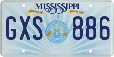 MS license plate GXS886