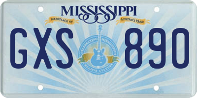 MS license plate GXS890