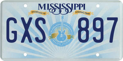 MS license plate GXS897