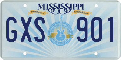 MS license plate GXS901