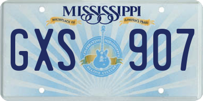 MS license plate GXS907