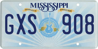 MS license plate GXS908