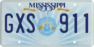 MS license plate GXS911