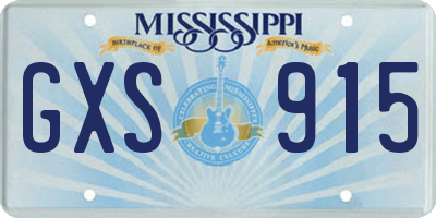 MS license plate GXS915